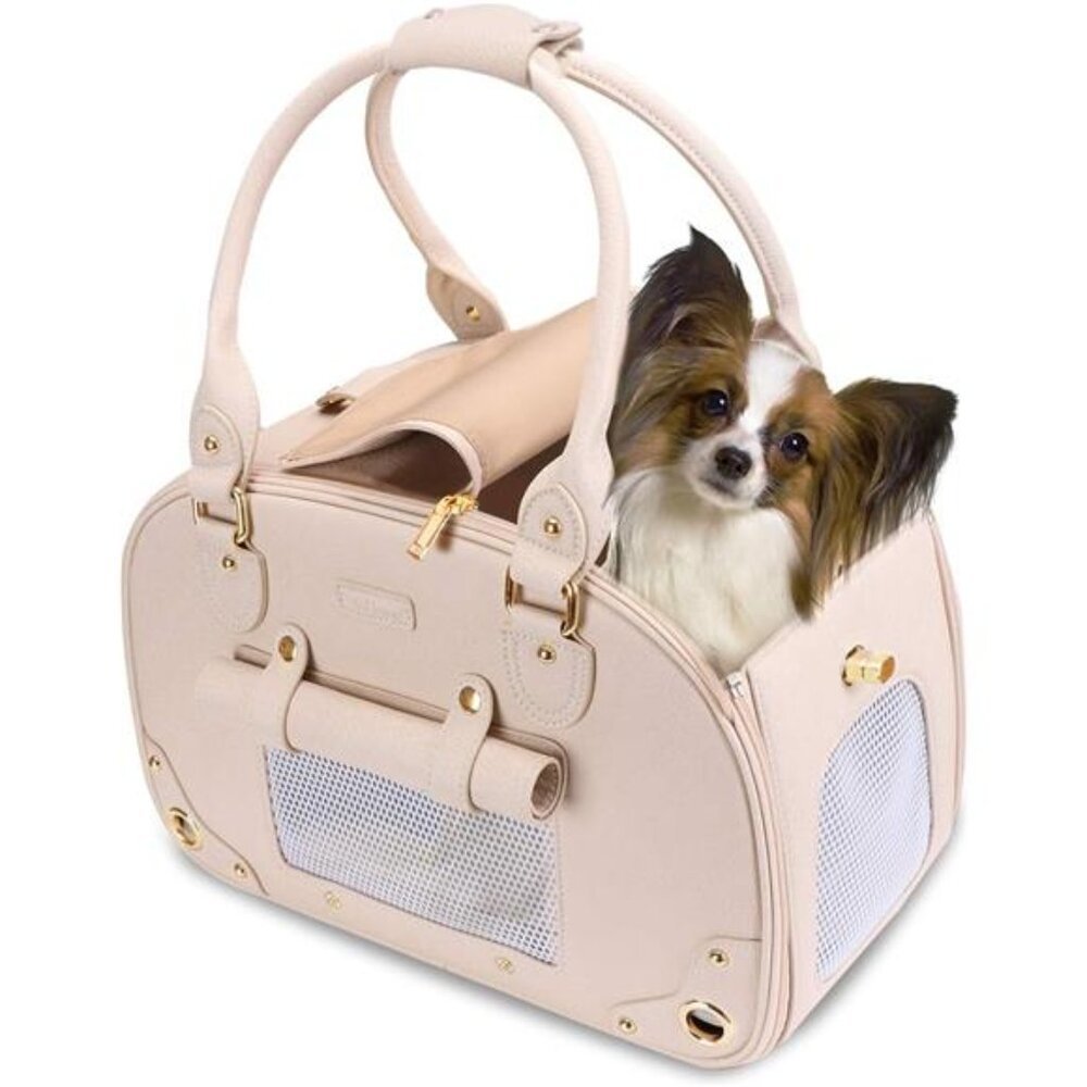 NEW Beige Luxury Pet Dog Carrier Handbag Purse